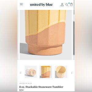 United by blue stackable stoneware tumbler.